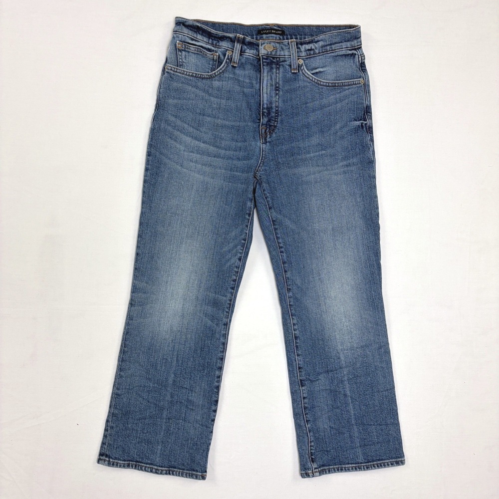 Lucky Brand Bridgette High Rise Crop Mini‎ Bootcut Jeans 10/30 Blue